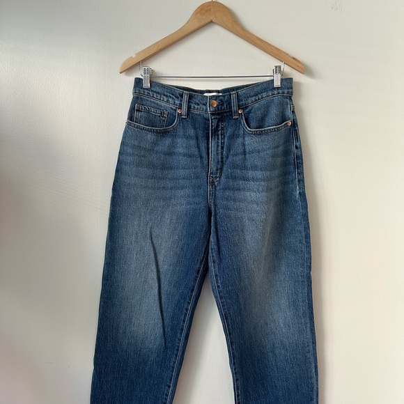 Evereve Dark Blue Straight Leg Jeans - Picture 1 of 4